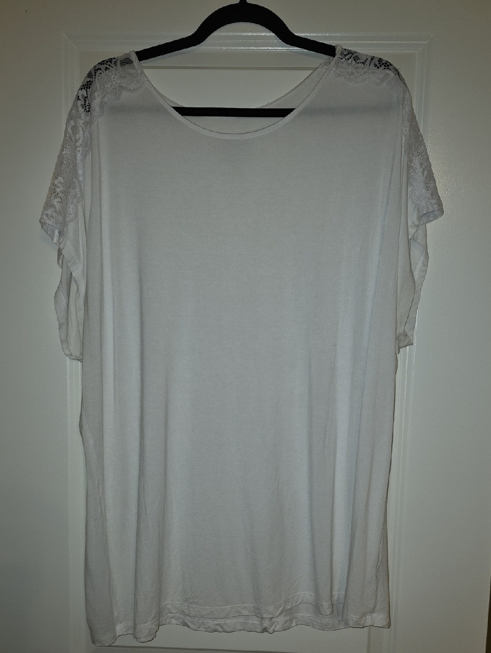 torrid White Lace-Shoulder Tunic Top 3XL